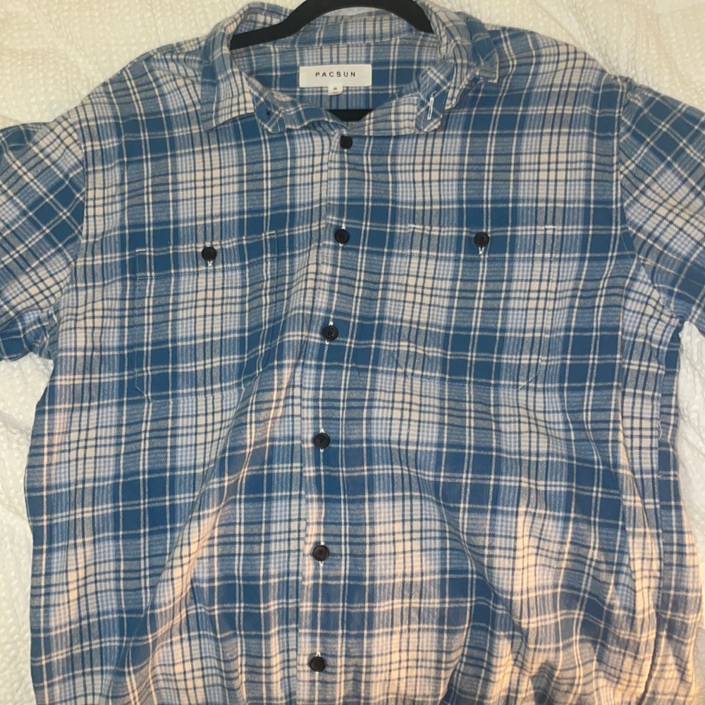 Blue and white flannel from pacsun never worn.